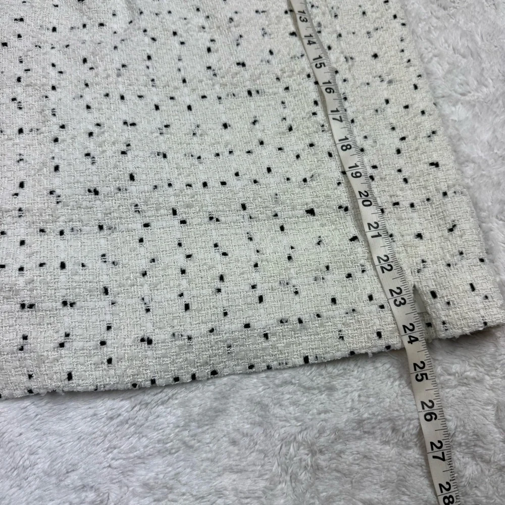 Ann Taylor Cream Pencil Skirt with Black Dots